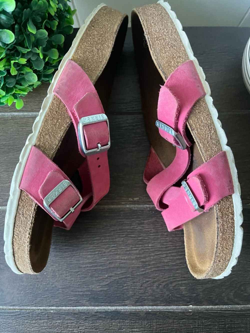 Birkenstock Yao Leather Sandals Pink EU 38 US 7 - Picture 12 of 14